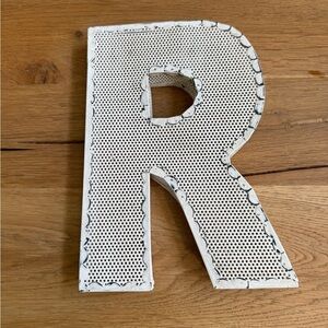 Decorative White Letter R